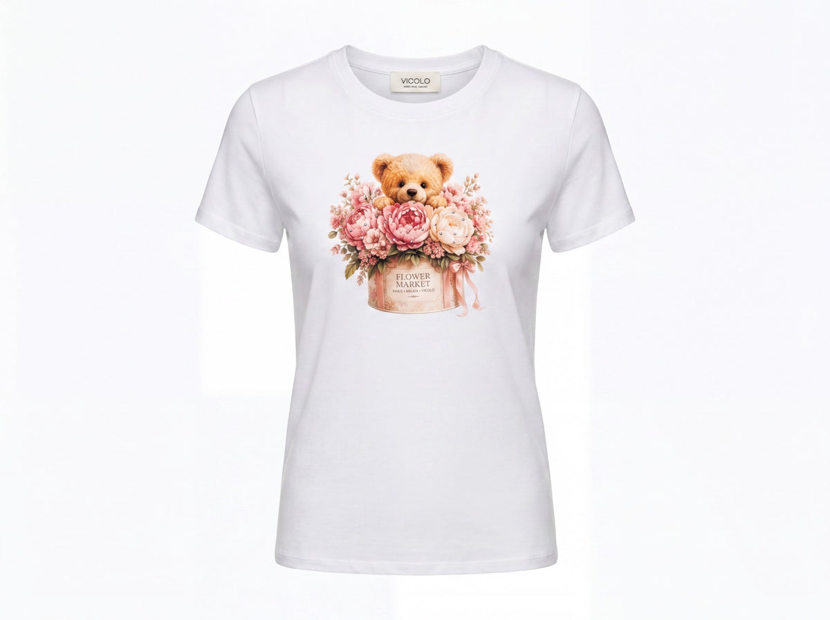 T-Shirt Teddy Flowers - Vicolo