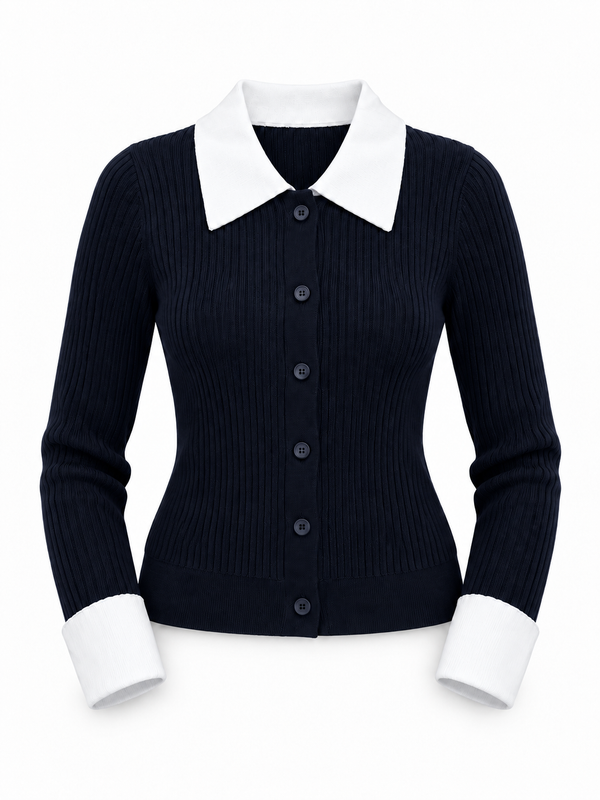 Pullover manica lunga dettagli bianco - Mar de Margaritas