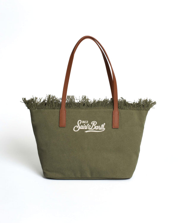 Borsa City bag Frange Verde - Saint Barth
