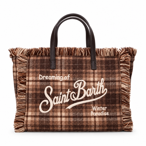 Borsa Colette Tartan Marrone - Saint Barth
