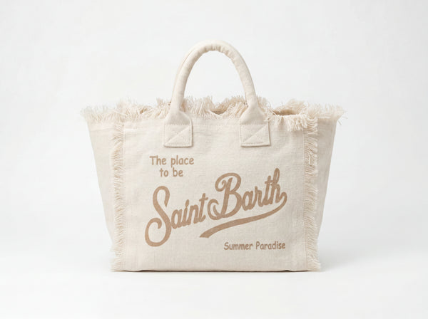 Borsa Colette Linen beige - Saint Barth