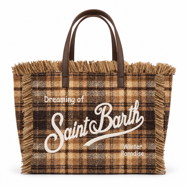 Borsa Mini Vanity Lana tartan - Saint Barth