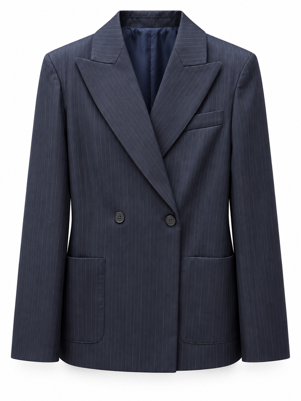Giacca Doppio petto Gessata blu - Vicolo