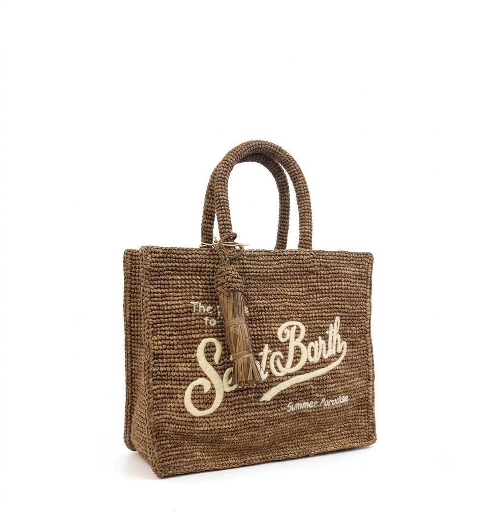 Borsa Colette Raffia Marrone - Saint Barth