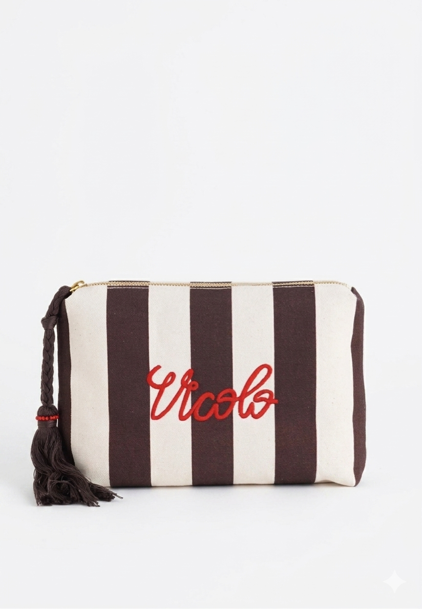 Pochette Righe Marroni - Vicolo