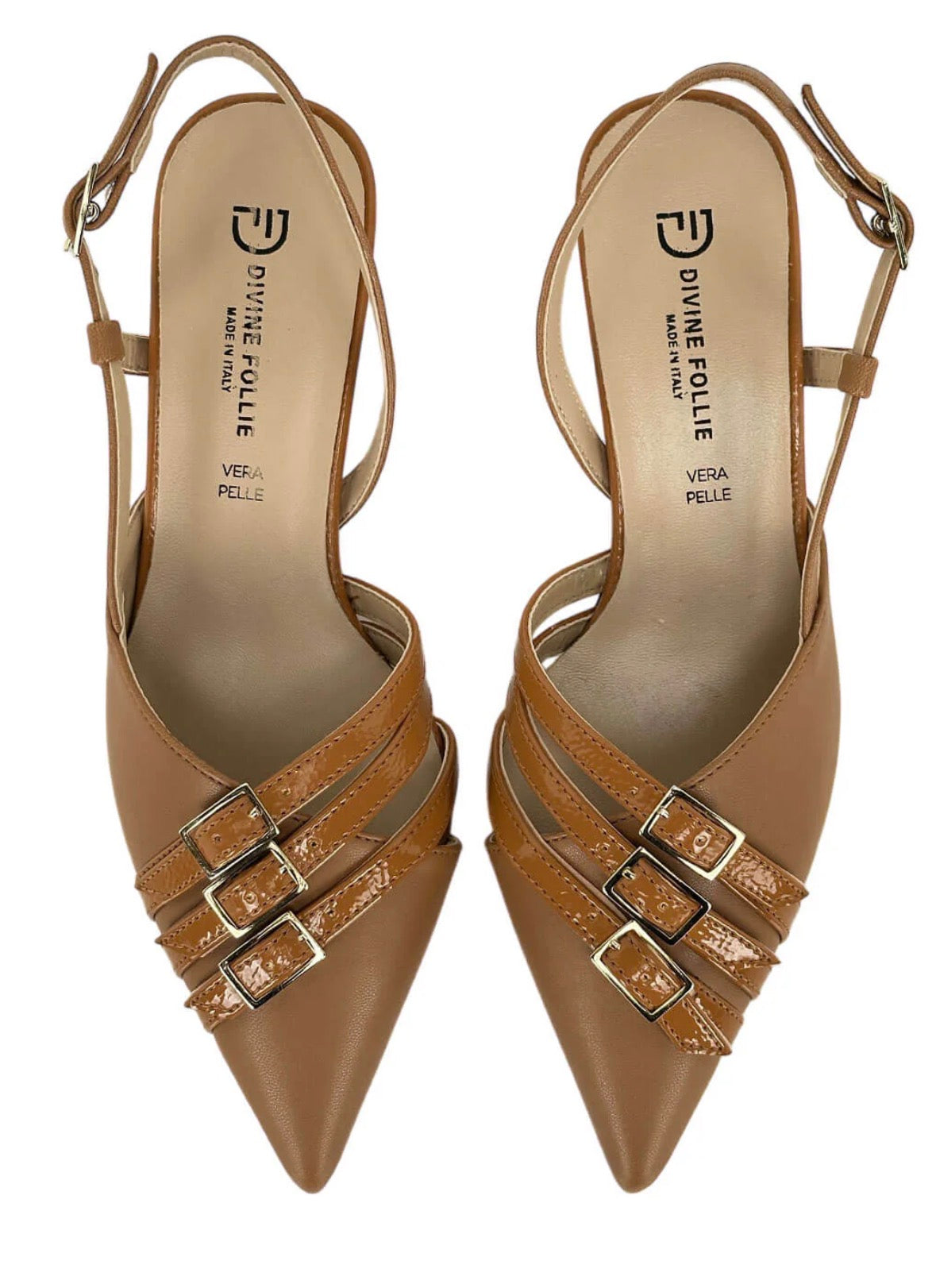 Scarpe slingback cuoio - Divine Follie