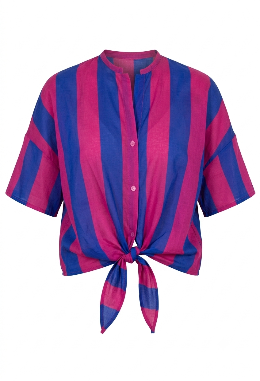 Camicia Righe Blu Fucsia - Vicolo