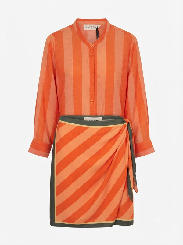 Coordinato Pareo Strisce Arancio - Haveone