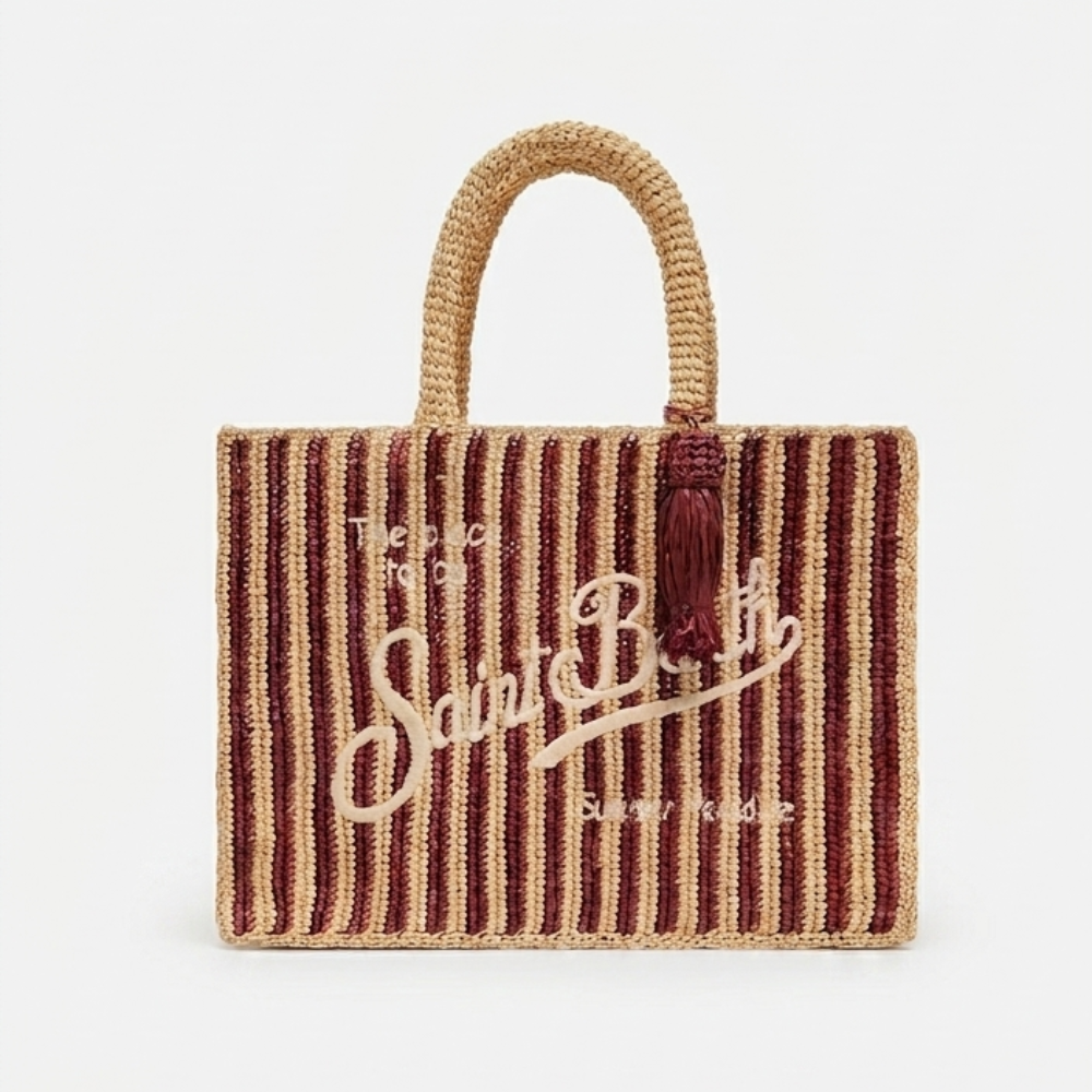 Borsa Colette Raffia Strisce - Saint Barth