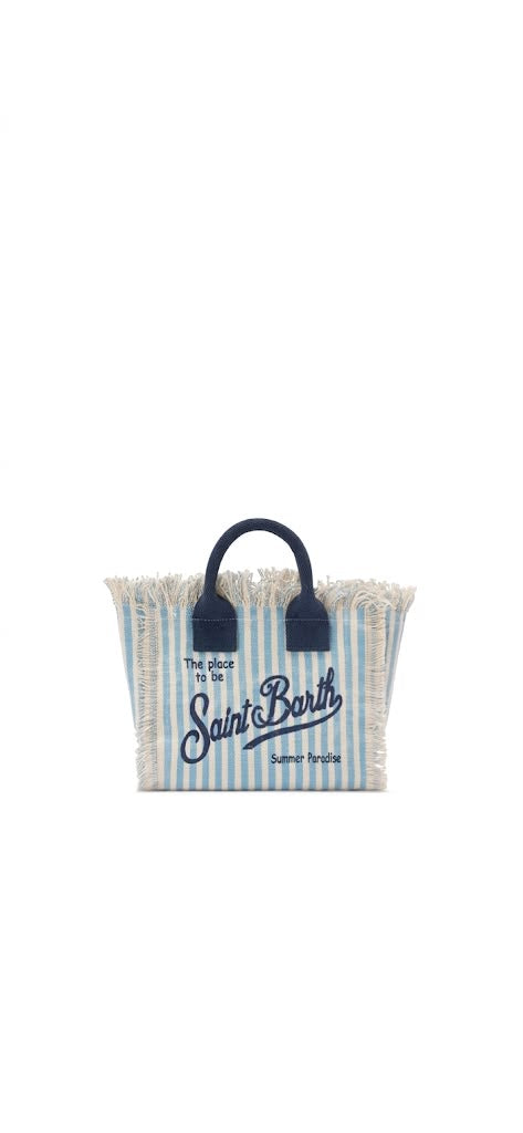 Borsa Vanity Mini Canvas Con Fantasia A Righe - Saint Barth